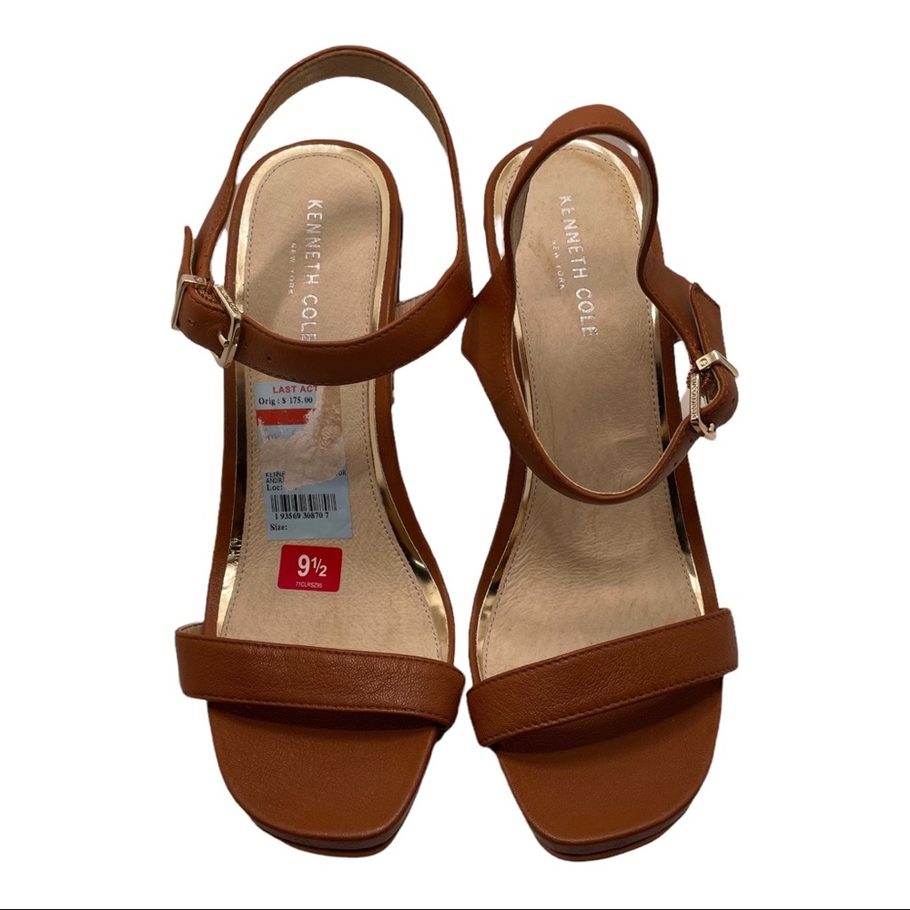 Kenneth Cole New York Andra Womens Shoes Cognac Brown High Heel Sandal